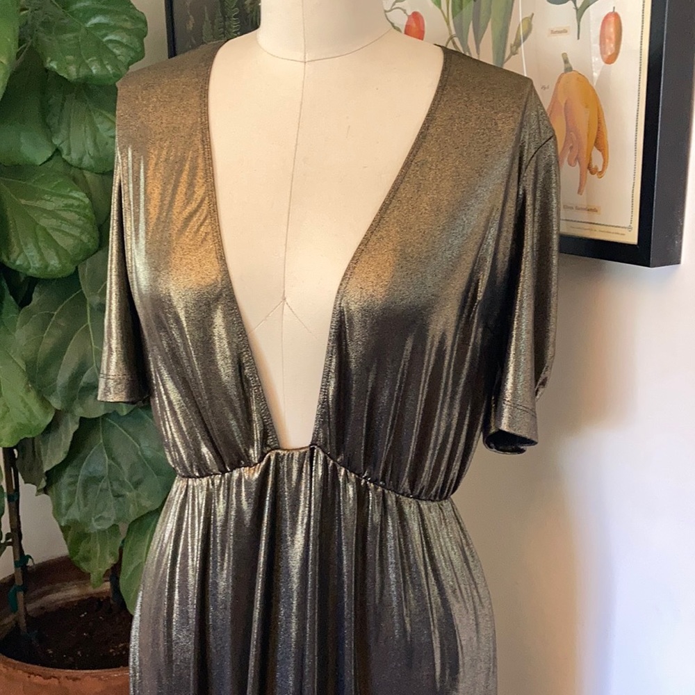 Reformation Gold Dress